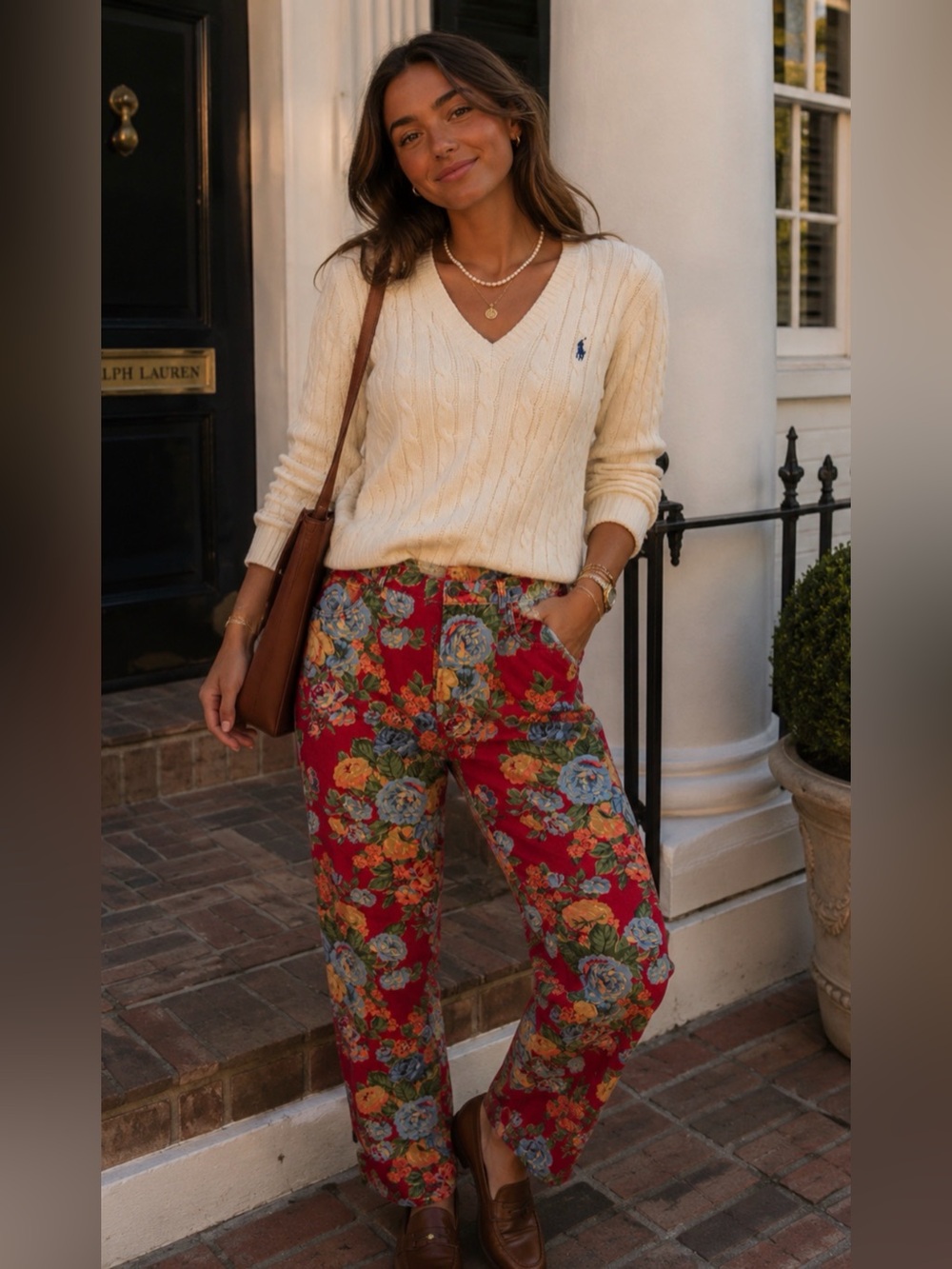 Vintage Polo Ralph Lauren Floral Red Button Fly Jeans High Waisted 13.5” waist